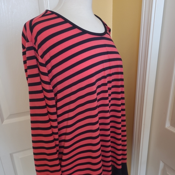 SUSAN GRAVER BLACK ORANGE STRIPED TUNIC, SIZE 3XP - Picture 8 of 10
